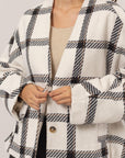 HYFVE Plaid Long Sleeve Jacket with Side Slit Pockets