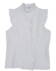 White Eyelet Blouse with Ruffle - Online Only