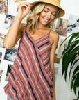 e Luna PLUS Striped Woven Camisole Top