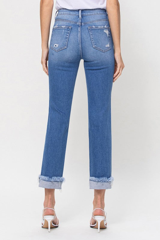 Flying Monkey High Rise Ankle Straight Jeans - Online Only