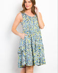 Be Stage Full Size Print Wrinkle Free Ruffled Dress