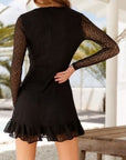 One and Only Collective Inc Soft Lace Surplice Mini Dress