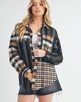 Aem+Co Curved Hem Plaid Button Up Shirt