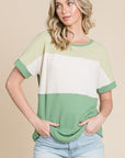 BOMBOM Color Block Short Sleeve T-Shirt