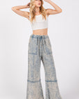 SAGE + FIG Mineral Washed Terry Wide Leg Pants