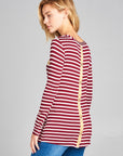 e Luna Striped Jersey Basic Top