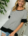 e Luna Striped Mix High Low Top