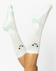 POPFLEX Angry Face Mid-Calf Gym Socks - Green Tie Dye