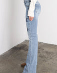 Artemis Vintage | Star Patch DTF Print Double Waist Bootcut Jeans - My Pampered Life Seattle