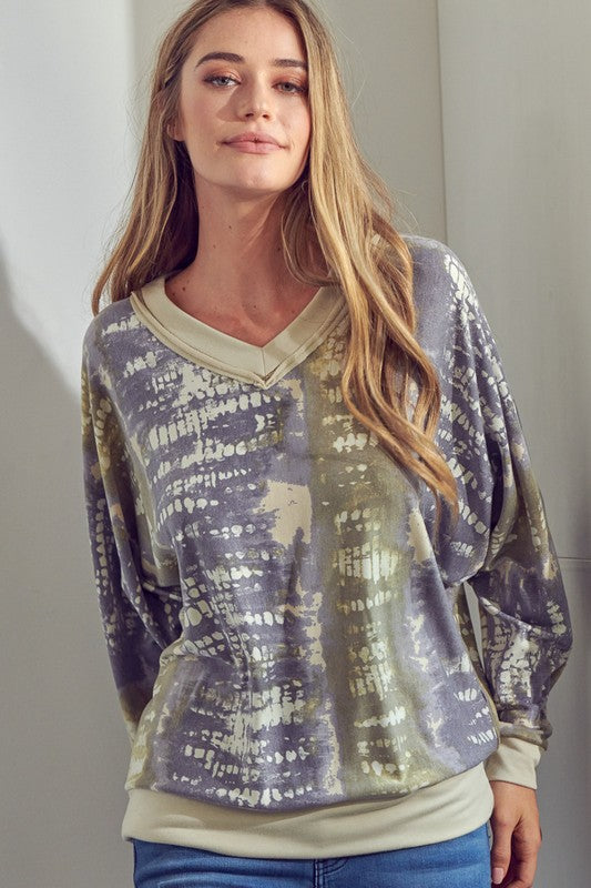 e Luna PLUS Tie Dye Print Sweatshirt