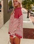 Women  V Neck Collared Drop Shoulder Sweatshirts