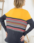 e Luna PLUS Stripe Mix Colorblock Top