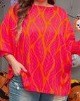 PLUS Women Smocked Lantern Sleeve Plus Size Blouse