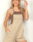 VERY J Adjustable Suspender Overalls with Pockets