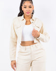 American Bazi Laced Back Cropped Jacket