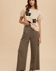 Annie Wear Drawstring Checkered Wide Leg Pants