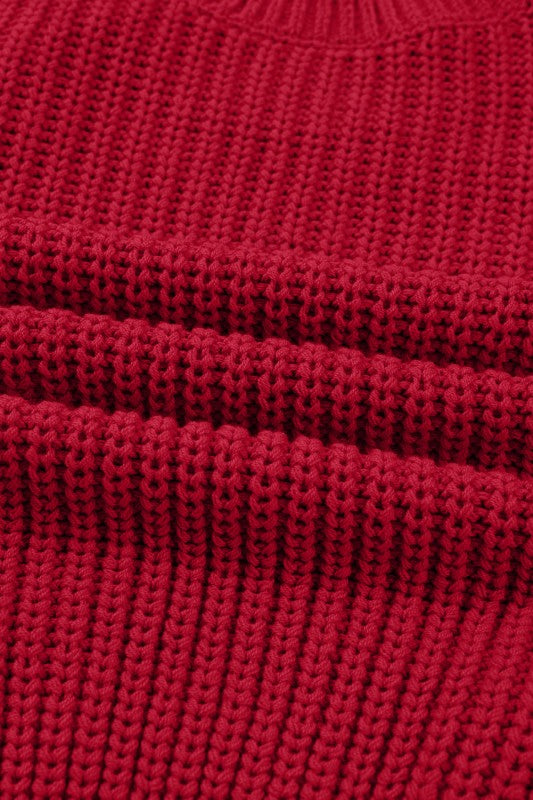 Christmas Plaid Lace-Up Puff Sleeve Sweater