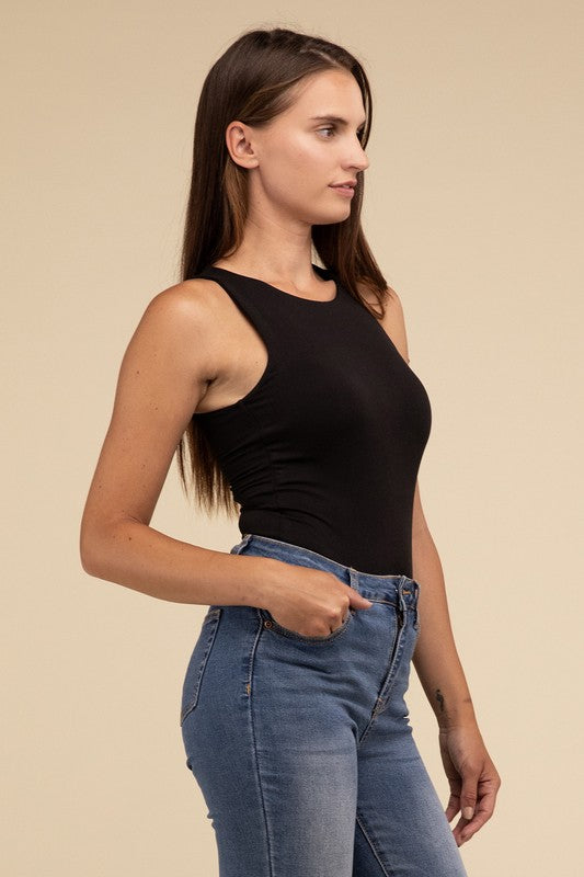ZENANA Boat Neck Sleeveless Padded Bodysuit