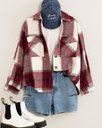 HYFVE Effortless Ease Plaid Print Shacket - Online Only