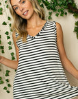 e Luna PLUS Striped Animal V-Neck Tank