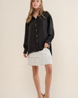 Light Satin Button Down Shirt