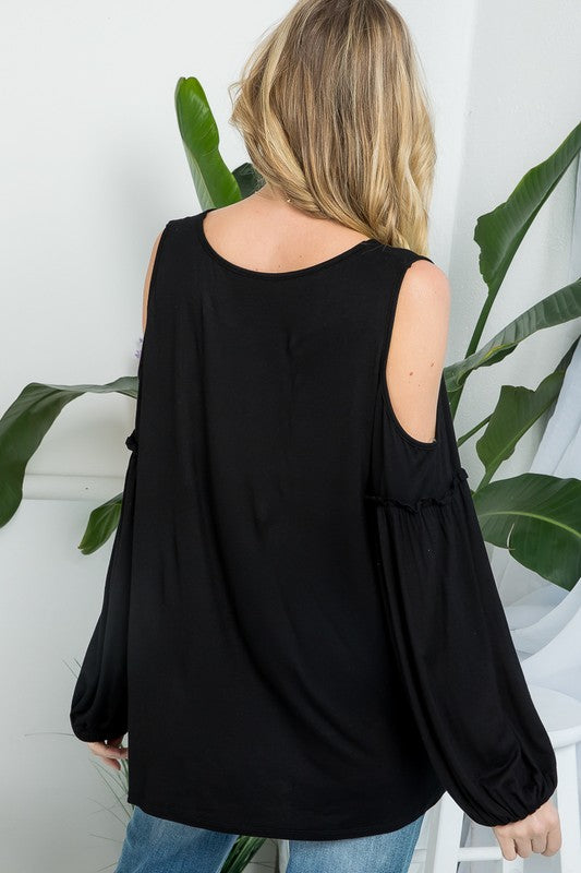 e Luna Cold Shoulder Top