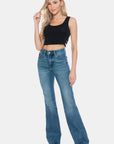 Judy Blue Full Size Tummy Control Cut Hem Flare Jeans