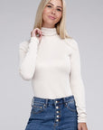 Zenana Ribbed Turtle Neck Long Sleeve Top