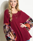 Paisley Volume Sleeve Top - Online Only - My Pampered Life Seattle