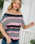 e Luna Striped Offshoulder Top