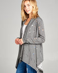 e Luna PLUS Distressed Cascade Cardigan