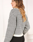 Lilou Herringbone Crew Neck Sweater - My Pampered Life Seattle