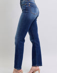 Judy Blue Full Size Washed Straight Leg Jeans with Pockets