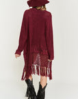 Plus Jade By Jane Fringe Knit Cardigan