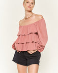 Jade by Jane Tiered Flounce Blouse PLUS