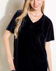 e Luna Velvet V-Neck Boxy Top