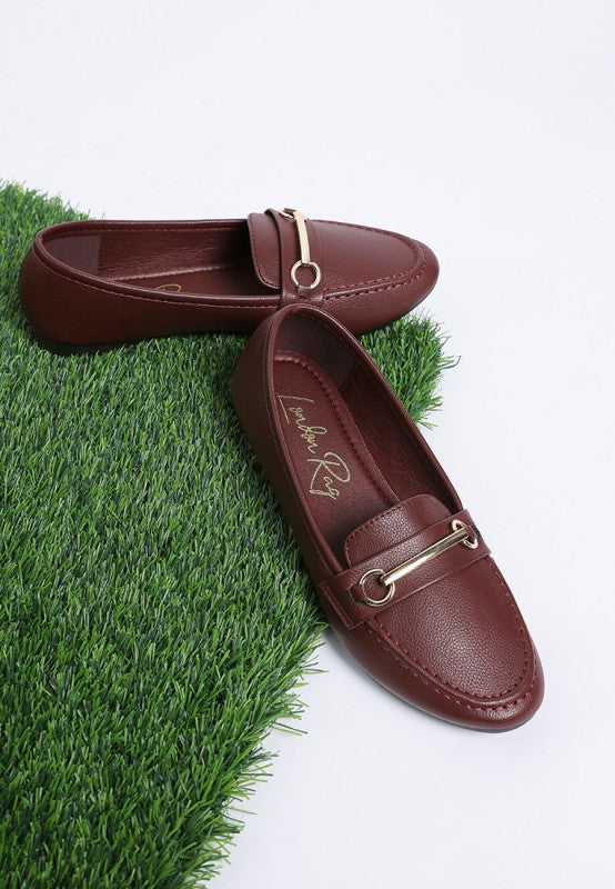 Oliot Horsebit Detail Flat Loafers