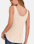 Zenana Curved Hem Round Neck Tank