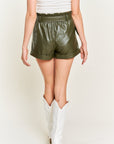 Jade By Jane High Rise Waist Belted Faux Leather Short