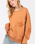 SAGE + FIG Star Patch Long Sleeve Sweatshirt