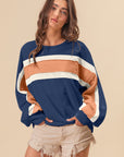 BiBi French Terry Color Block Cut Edge Detail Sweatshirt