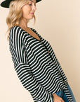 e Luna Striped Button Down Top