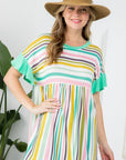 e Luna PLUS Striped Babydoll Tunic Top