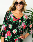 e Luna Floral Twisted Front Top