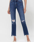 Flying Monkey Mid Rise Crop Slim Straight Medium Wash - Online Only