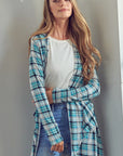 e Luna Plaid Long Cardigan