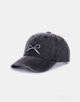 Zenana Bow Embroidered Washed Cotton Caps