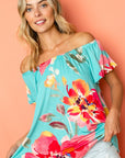 e Luna PLUS Floral Off Shoulder Top