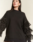 Plus Jade By Jane Studded Fringe Sleeve Top