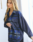 David and Dani Printed Button Down Long Sleeve Jacket